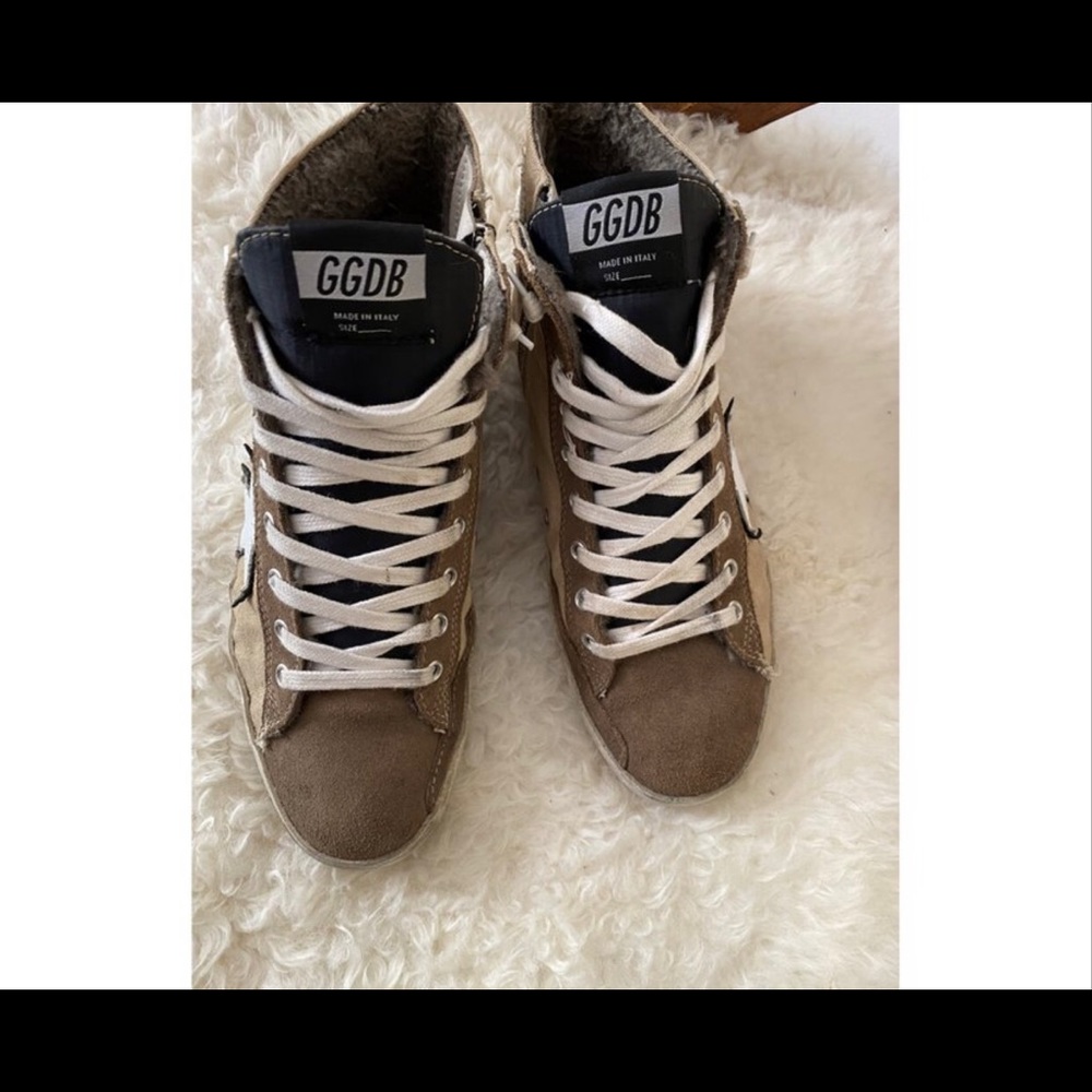 Golden goose francy cloth trainer size 38 light brown dark brown in the front